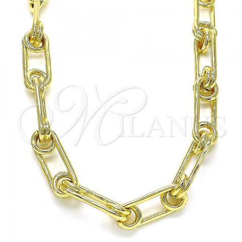 Oro Laminado Basic Necklace, Gold Filled Style Paperclip Design, Polished, Golden Finish, 04.362.0043.18