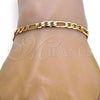 Gold Tone Basic Bracelet, Figaro Design, Polished, Golden Finish, 04.242.0017.09GT