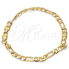 Gold Tone Basic Bracelet, Figaro Design, Polished, Golden Finish, 04.242.0017.08GT