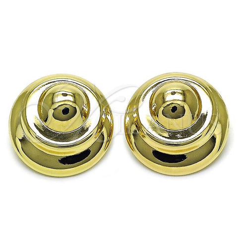 Oro Laminado Stud Earring, Gold Filled Style Hollow Design, Polished, Golden Finish, 02.428.0033