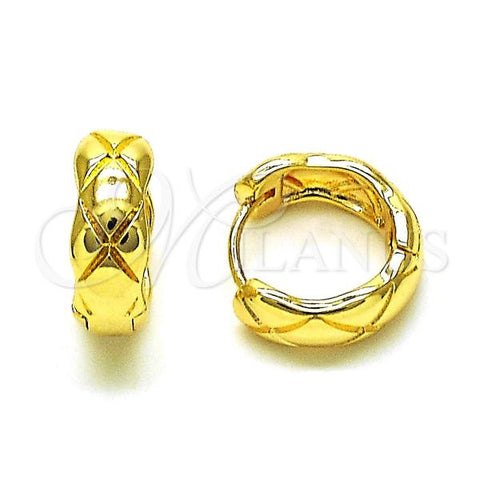Oro Laminado Huggie Hoop, Gold Filled Style Polished, Golden Finish, 02.195.0208.15