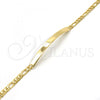Oro Laminado ID Bracelet, Gold Filled Style Figaro Design, Polished, Golden Finish, 5.226.011.1.07