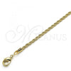 Oro Laminado Basic Necklace, Gold Filled Style Rope Design, Polished, Golden Finish, 5.222.036.24