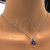 Rhodium Plated Pendant Necklace, with Amethyst and Aurore Boreale Swarovski Crystals, Polished, Rhodium Finish, 04.239.0039.5.16
