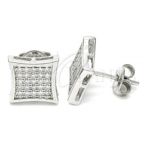 Sterling Silver Ring — Stud Earring with White Cubic Zirconia Polished 02. — main product view — SKU 129747 | Plata 925 anillo — Stud Earring with blanco Cubic Zirconia pulido 02. — SKU 129747