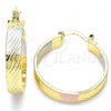 Oro Laminado Medium Hoop, Gold Filled Style Diamond Cutting Finish, Tricolor, 02.170.0248.25