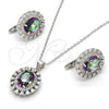 Sterling Silver Earring and Pendant Adult Set, with White and  Cubic Zirconia, Polished, Rhodium Finish, 10.186.0026
