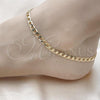 Oro Laminado Basic Anklet, Gold Filled Style Curb Design, Polished, Golden Finish, 5.222.004.10