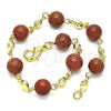 Oro Laminado Fancy Bracelet, Gold Filled Style Ball Design, Polished, Golden Finish, 03.63.2226.3.08