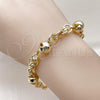 Oro Laminado Fancy Bracelet, Gold Filled Style Love Knot Design, Polished, Golden Finish, 03.415.0013.08