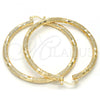 Oro Laminado Large Hoop, Gold Filled Style Hollow Design, Diamond Cutting Finish, Golden Finish, 02.170.0125.60