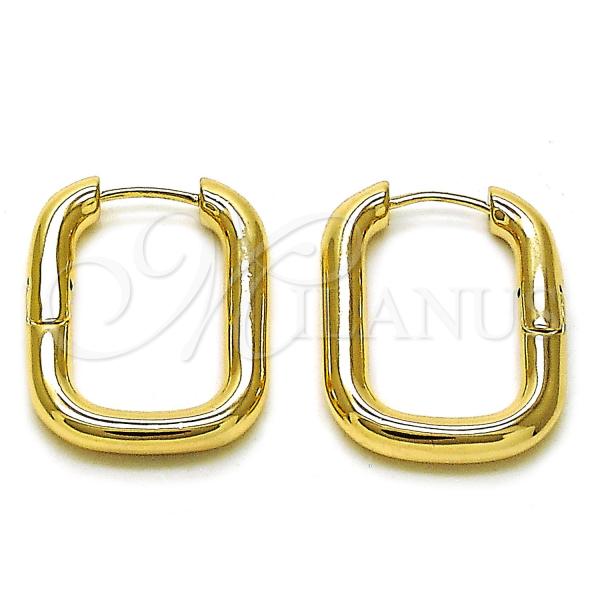 Oro Laminado Huggie Hoop, Gold Filled Style Chunky Design, Polished, Golden Finish, 02.195.0304.20