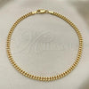 Oro Laminado Basic Anklet, Gold Filled Style Miami Cuban Design, Polished, Golden Finish, 04.63.1360.10