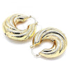 Oro Laminado Medium Hoop, Gold Filled Style Hollow Design, Brushed Finish, Golden Finish, 02.163.0135.40