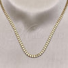 Oro Laminado Basic Necklace, Gold Filled Style Curb Design, Polished, Golden Finish, 04.213.0108.22