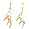 Oro Laminado Long Earring, Gold Filled Style Golden Finish, 5.102.004