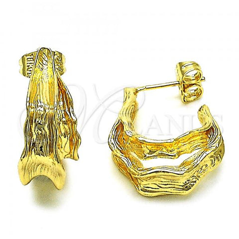 Oro Laminado Small Hoop, Gold Filled Style Diamond Cutting Finish, Golden Finish, 02.163.0199.20