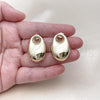 Oro Laminado Stud Earring, Gold Filled Style Hollow Design, Polished, Golden Finish, 02.428.0025