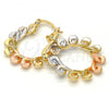 Oro Laminado Small Hoop, Gold Filled Style Polished, Tricolor, 02.170.0149.25