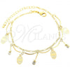 Oro Laminado Charm Bracelet, Gold Filled Style with White Cubic Zirconia, Polished, Golden Finish, 03.63.0134.10