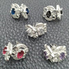 Sterling Silver Stud Earring, Flower Design, with White Cubic Zirconia, Polished, Silver Finish, 02.398.0008