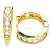 Oro Laminado Huggie Hoop, Gold Filled Style with White Cubic Zirconia, Polished, Golden Finish, 02.316.0035.1.20