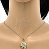 Oro Laminado Fancy Pendant, Gold Filled Style Elephant and Hollow Design, Matte Finish, Golden Finish, 05.163.0048