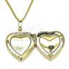 Oro Laminado Pendant Necklace, Gold Filled Style Heart Design, Polished, Golden Finish, 04.117.0005.20