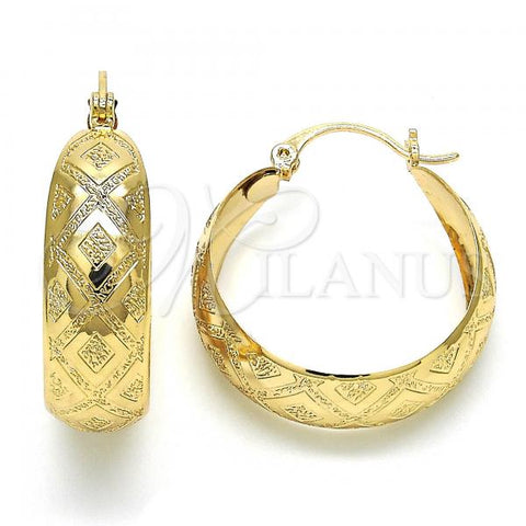 Oro Laminado Medium Hoop, Gold Filled Style Polished, Golden Finish, 02.106.0004.30