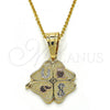 Oro Laminado Fancy Pendant, Gold Filled Style Elephant and Owl Design, Polished, Tricolor, 05.120.0070.1