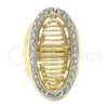 Oro Laminado Elegant Ring, Gold Filled Style with White Cubic Zirconia, Polished, Golden Finish, 5.060.015.09 (Size 9)