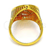 Oro Laminado Multi Stone Ring, Gold Filled Style with White Crystal, Polished, Golden Finish, 01.118.0028.08 (Size 8)