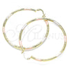 Oro Laminado Large Hoop, Gold Filled Style Diamond Cutting Finish, Tricolor, 02.213.0242.60