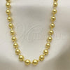 Oro Laminado Fancy Necklace, Gold Filled Style Ball Design, Polished, Golden Finish, 04.341.0109.18