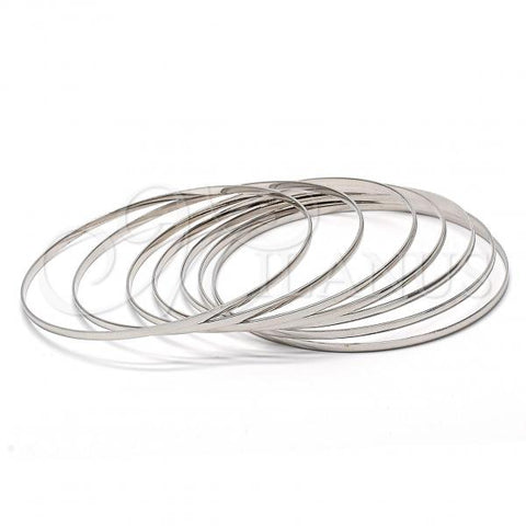 Rhodium Plated Semanario Bangle, Polished, Rhodium Finish, 5.232.002.1.06 (02 MM Thickness, Size 6)
