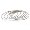 Rhodium Plated Semanario Bangle, Polished, Rhodium Finish, 5.232.002.1.06 (02 MM Thickness, Size 6)