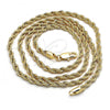 Oro Laminado Basic Necklace, Gold Filled Style Rope Design, Polished, Golden Finish, 5.222.034.24
