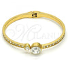 Gold Tone Individual Bangle, with White Crystal, Polished, Golden Finish, 07.252.0023.05.GT (05 MM Thickness, Size 5 - 2.50 Diameter)
