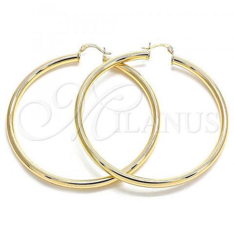 Oro Laminado Extra Large Hoop, Gold Filled Style Polished, Golden Finish, 02.170.0235.70