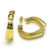 Oro Laminado Stud Earring, Gold Filled Style Heart Design, Polished, Golden Finish, 02.213.0412