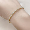 Oro Laminado Individual Bangle, Gold Filled Style with White Cubic Zirconia, Polished, Golden Finish, 07.284.0002