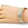 Oro Laminado Individual Bangle, Gold Filled Style Diamond Cutting Finish, Golden Finish, 07.93.0020