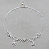 Sterling Silver Fancy Anklet, Sun Design, Polished, Silver Finish, 03.409.0088.10