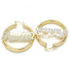 Oro Laminado Medium Hoop, Gold Filled Style Nameplate Design, Polished, Golden Finish, 02.63.2650.40