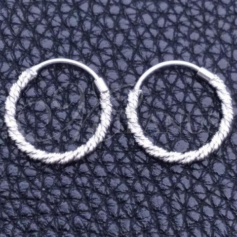 Sterling Silver Small Hoop, Diamond Cutting Finish, Silver Finish, 02.401.0027.12
