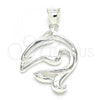 Sterling Silver Fancy Pendant, Dolphin Design, Polished,, 05.398.0033