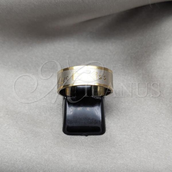 Stainless Steel Mens Ring, Polished, Golden Finish, 01.63.0711.06
