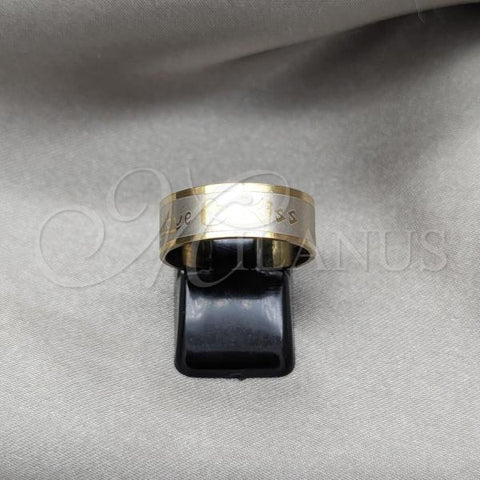 Stainless Steel Mens Ring, Polished, Golden Finish, 01.63.0711.06
