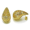 Oro Laminado Stud Earring, Gold Filled Style Teardrop and Hollow Design, Polished, Golden Finish, 02.195.0332