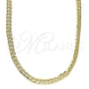 Oro Laminado Basic Necklace, Gold Filled Style Curb Design, Polished, Golden Finish, 04.213.0237.22